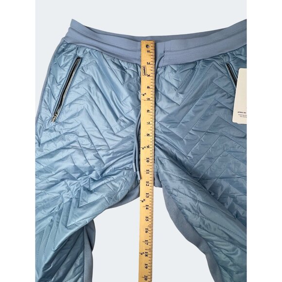 Athleta Womens Apres Ski Down Quilted Jogger Pants Heron Blue Drawstring 12P - Picture 12 of 16